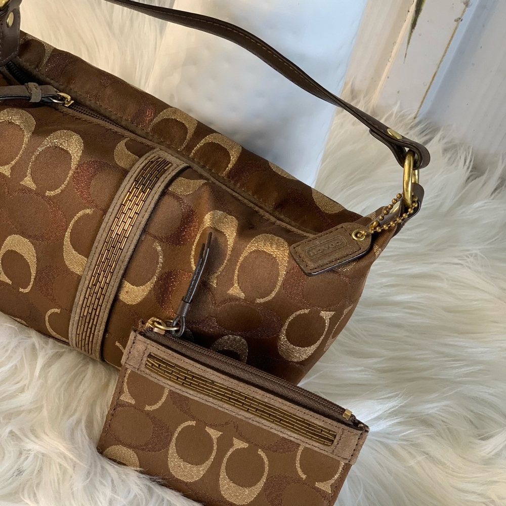 Vintage LMT EDITION Coach Signature Mini  Shoulder Bag & Keychain Card Holder - Picture 4 of 15